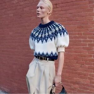 Altuzarra NWOT MARTY SWEATER Navy Fairisle